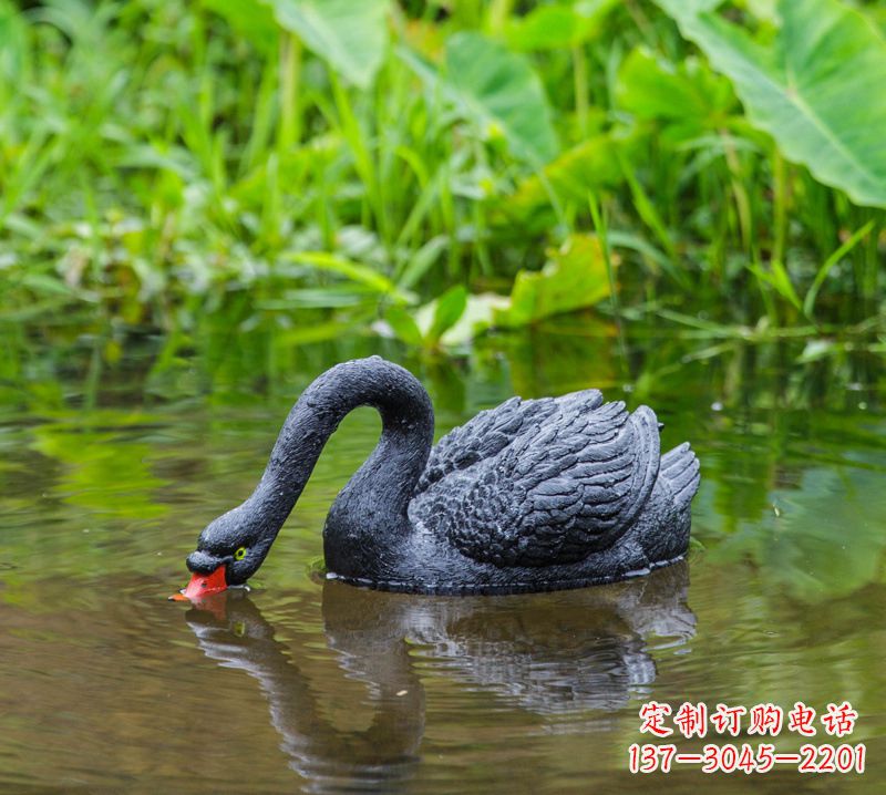 聊城黑天鹅雕塑,水塘装饰摆件
