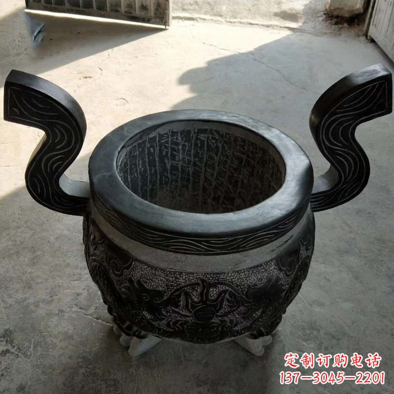 聊城中领雕塑:非凡的黑色石头香炉雕塑