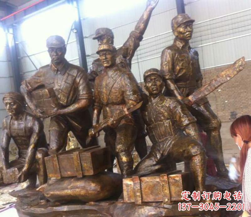 聊城把热血历史纪念永久铸就——红军雕塑