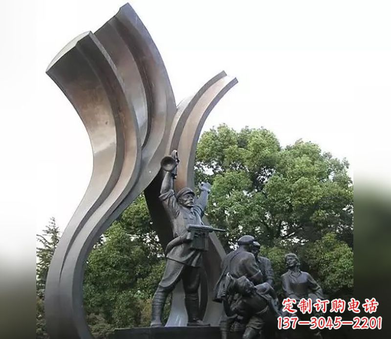 聊城红军胜利广场景观铜雕