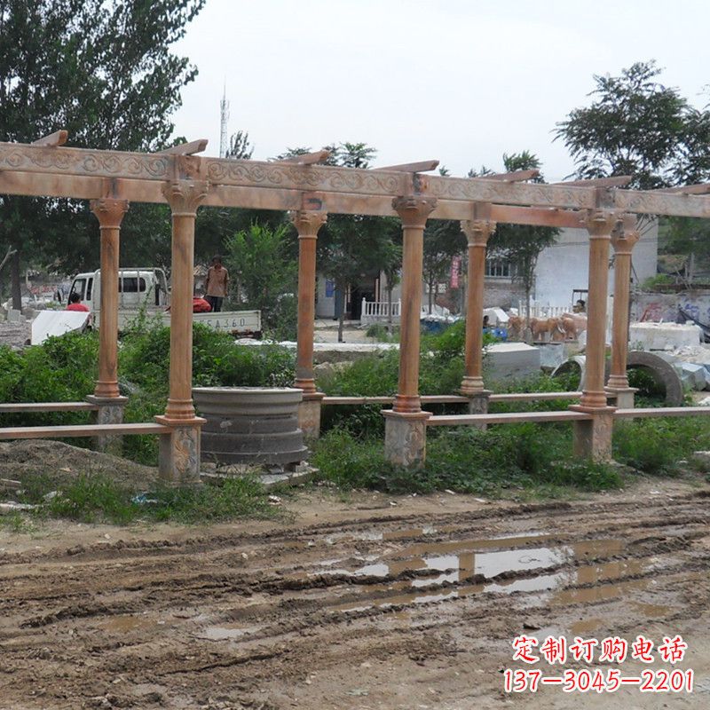 聊城红色石雕长廊花架