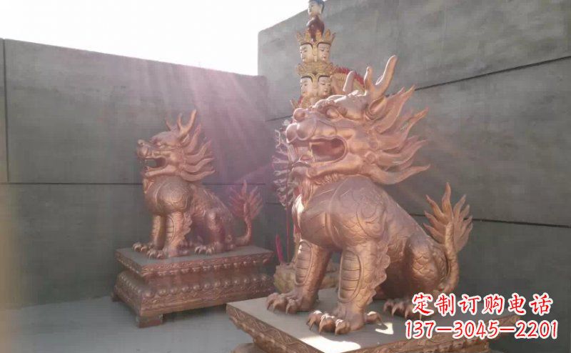 聊城红铜麒麟-财富吉祥之神