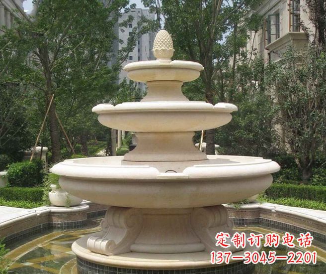 聊城户外多层喷泉石雕 (3)