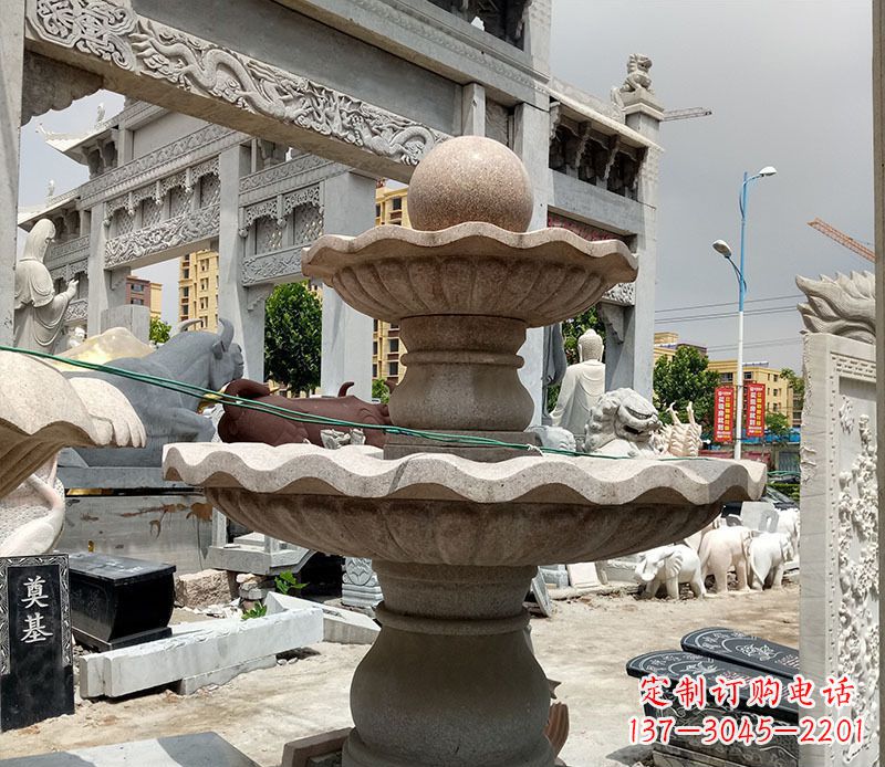 聊城户外多层喷泉石雕 (4)
