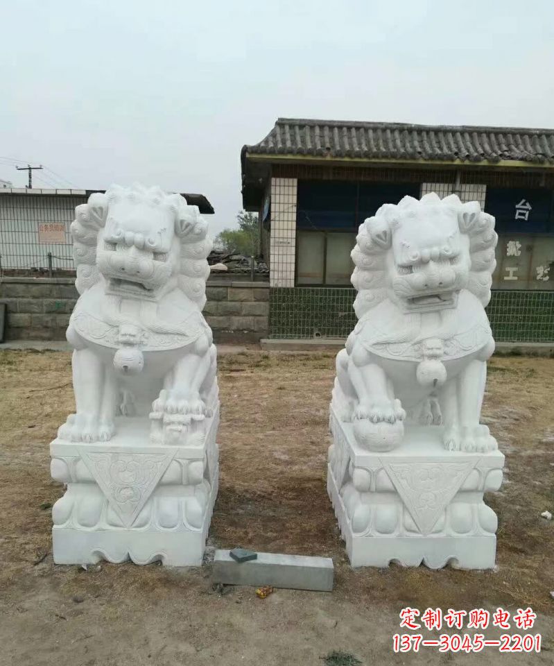 聊城户外镇宅石雕狮子