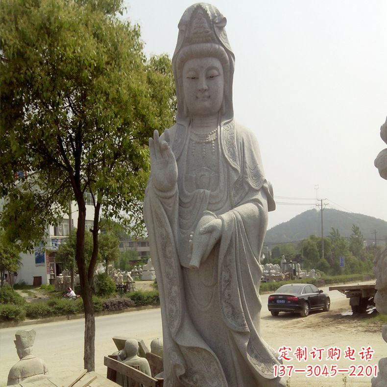 聊城中领雕塑定制--品质观音菩萨石雕