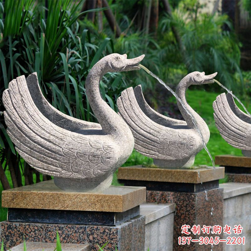聊城尊贵的花岗岩天鹅喷水雕塑