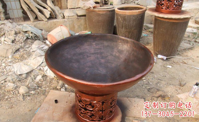 聊城花盆公园景观铜雕