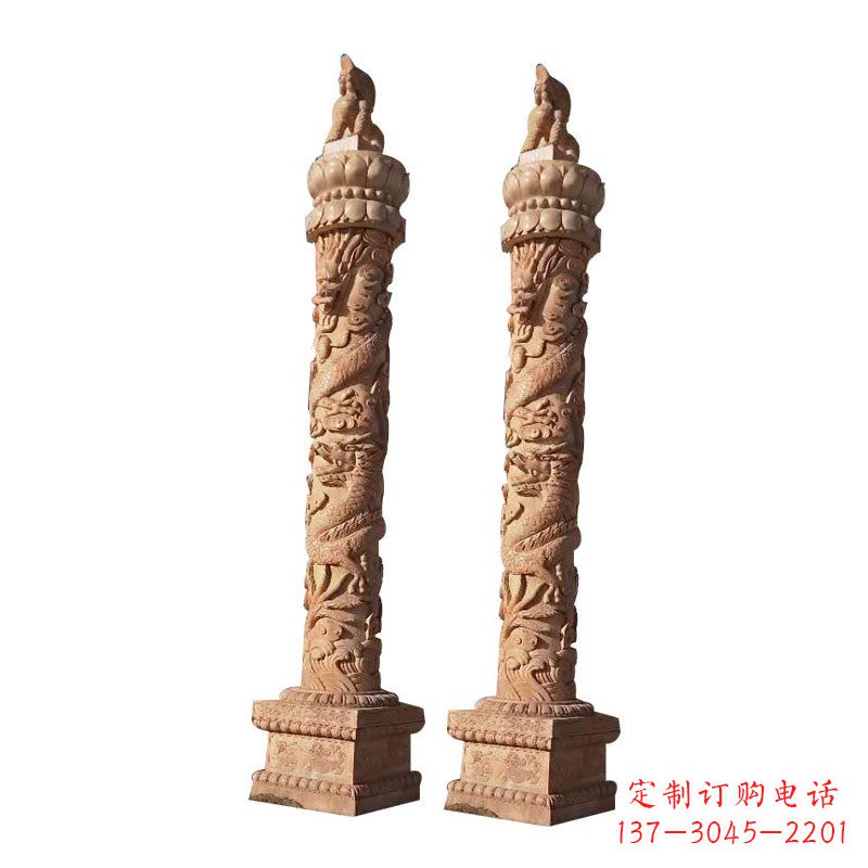 聊城华表盘龙柱石雕