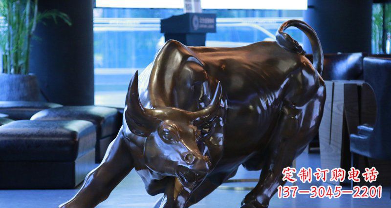 聊城华尔街牛招财铜雕——精美装点空间,招财进宝