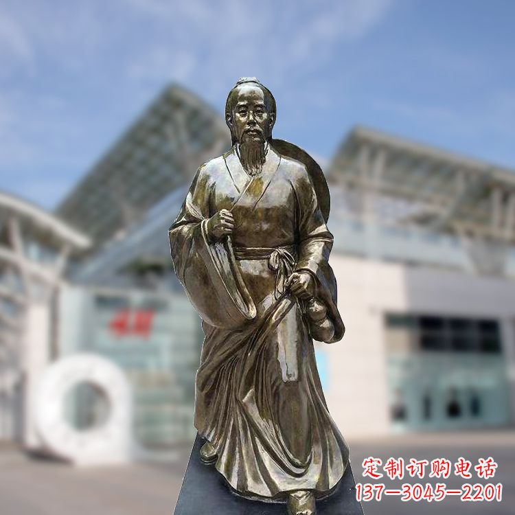 聊城华佗仿铜雕塑,雕刻技艺精湛