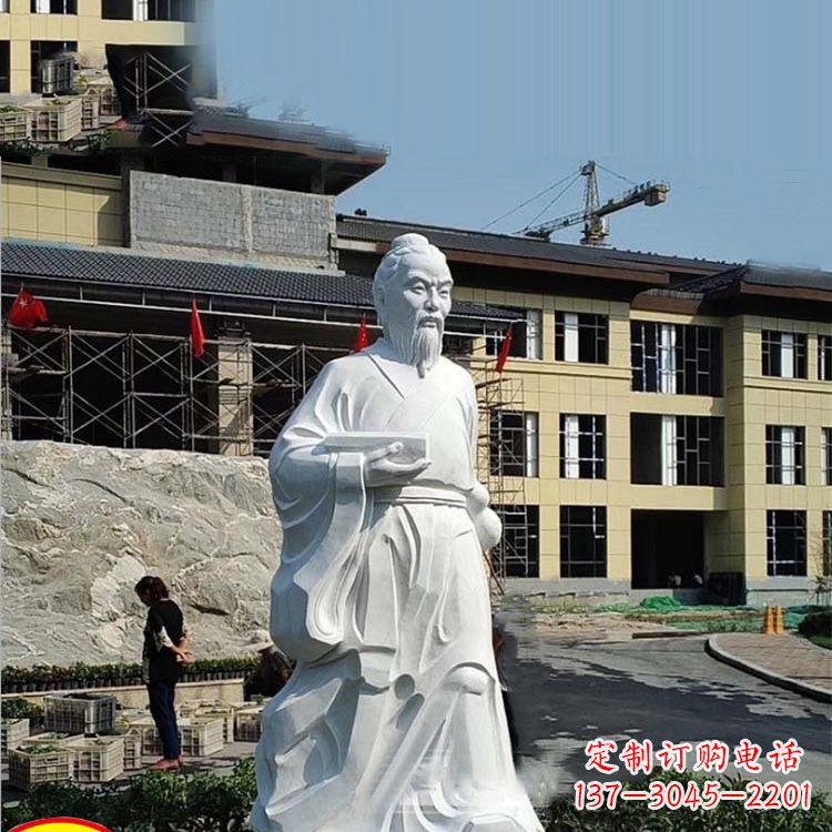 聊城高雅精美的华佗白玉石雕像
