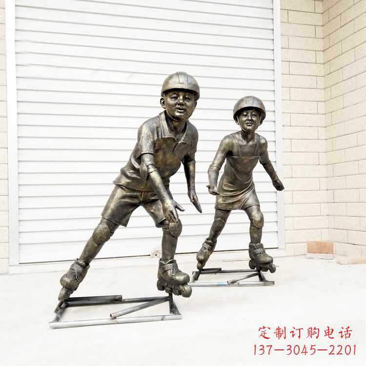 聊城中领雕塑:仿铜小孩雕塑
