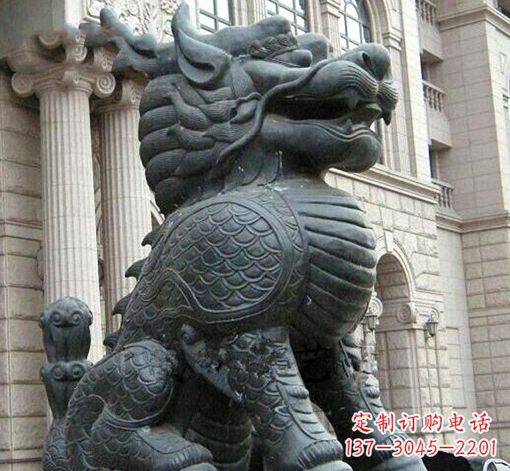 聊城富有神韵的煞铜麒麟雕塑