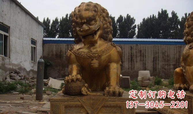 聊城黄铜狮子雕塑,让您的空间更加华贵