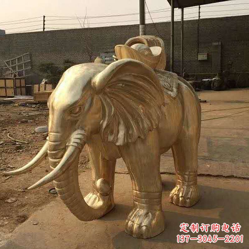 聊城为人民带来精美的黄铜大象雕塑