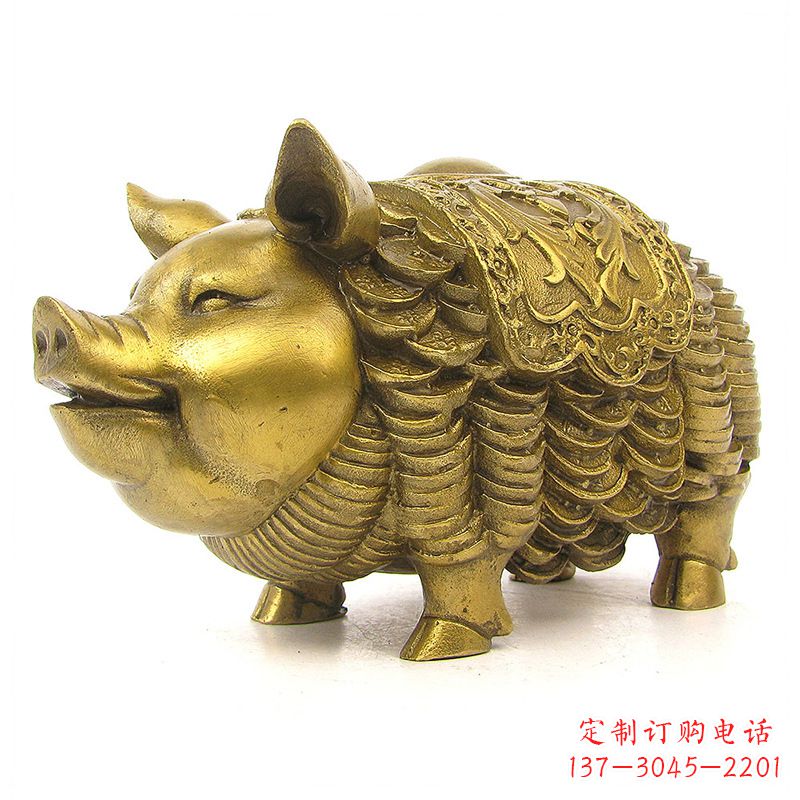 聊城欢迎招财猪,用黄铜打造新年祝福