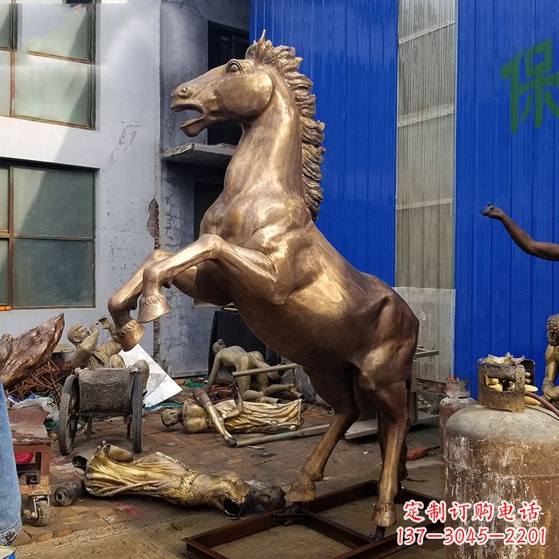 聊城高端手工黄铜马雕塑