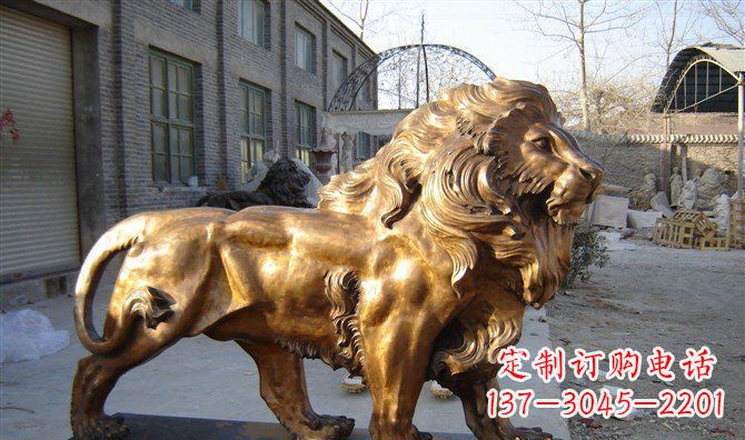 聊城黄铜精美西洋狮子铜雕