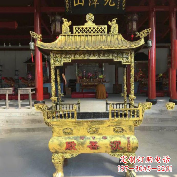 聊城艺术之美,黄铜香炉雕塑