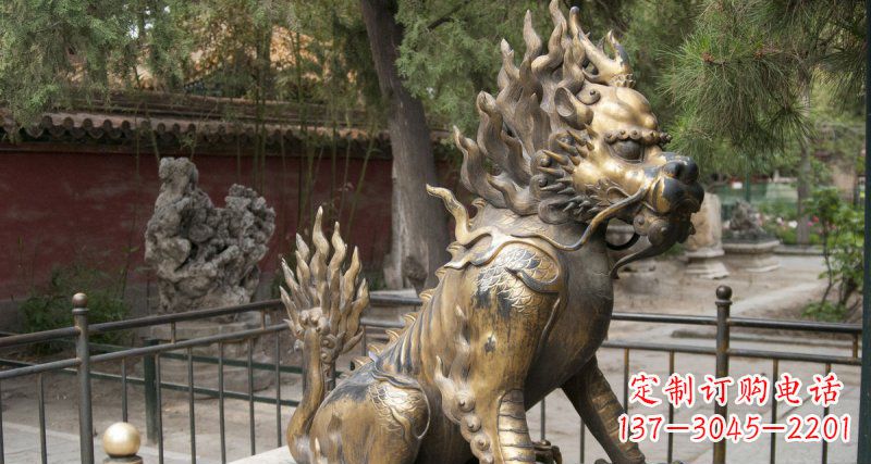 聊城钜惠雅致:优质黄铜铸铜麒麟雕塑