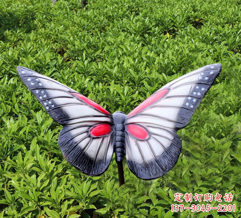 聊城灰黑色仿真蝴蝶玻璃钢铸造雕塑