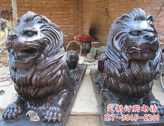 聊城汇丰狮子铜雕塑是由中领雕塑制作的一款狮子…