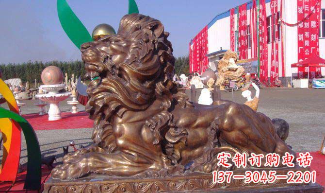 聊城汇丰西洋狮子铜雕,精美华贵