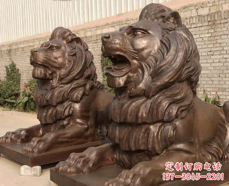 聊城汇丰铜雕狮子,威武雄壮