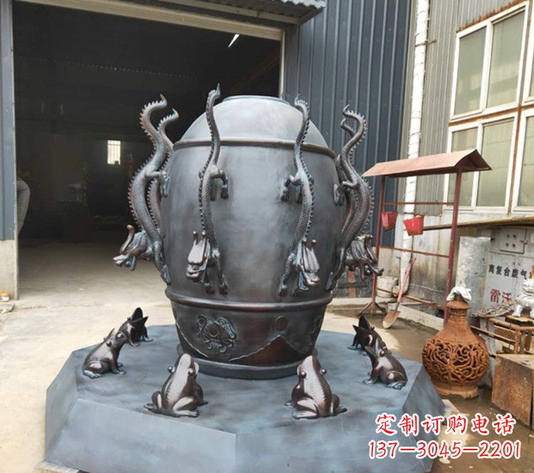 聊城浑天仪玻璃钢仿铜校园景观雕塑摆件