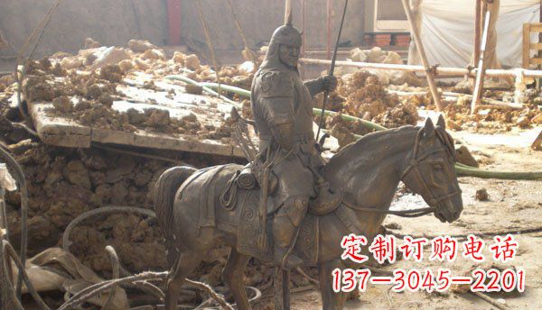 聊城精心打造的古典骑马铜雕