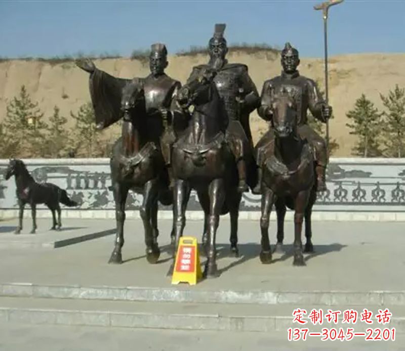 聊城中领雕塑:骑马广场铜雕作品