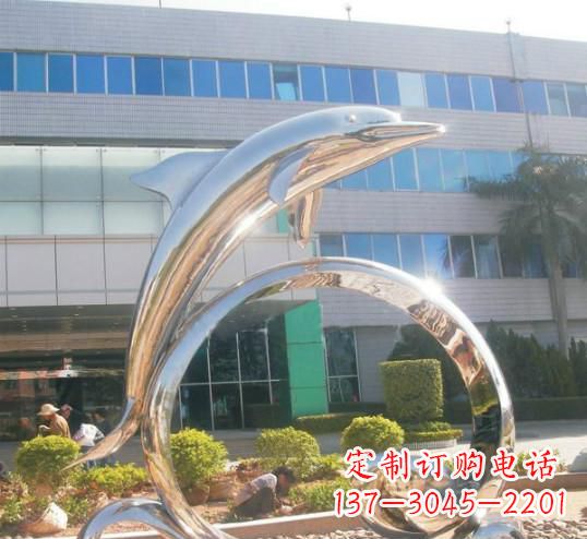 聊城精致的不锈钢海豚雕塑