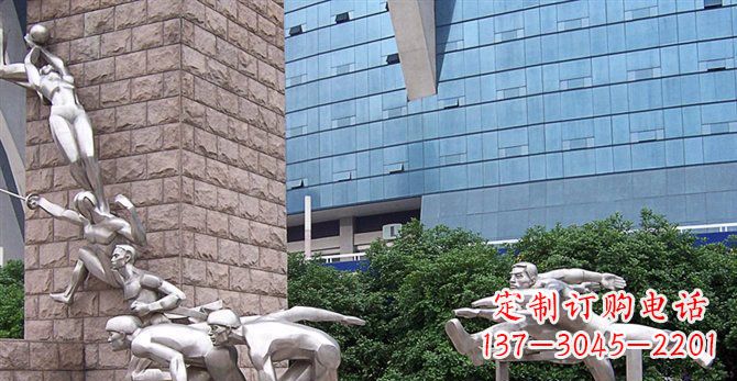 聊城街边不锈钢运动员人物雕塑