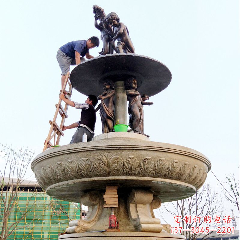 聊城精美金蝉石喷泉雕塑