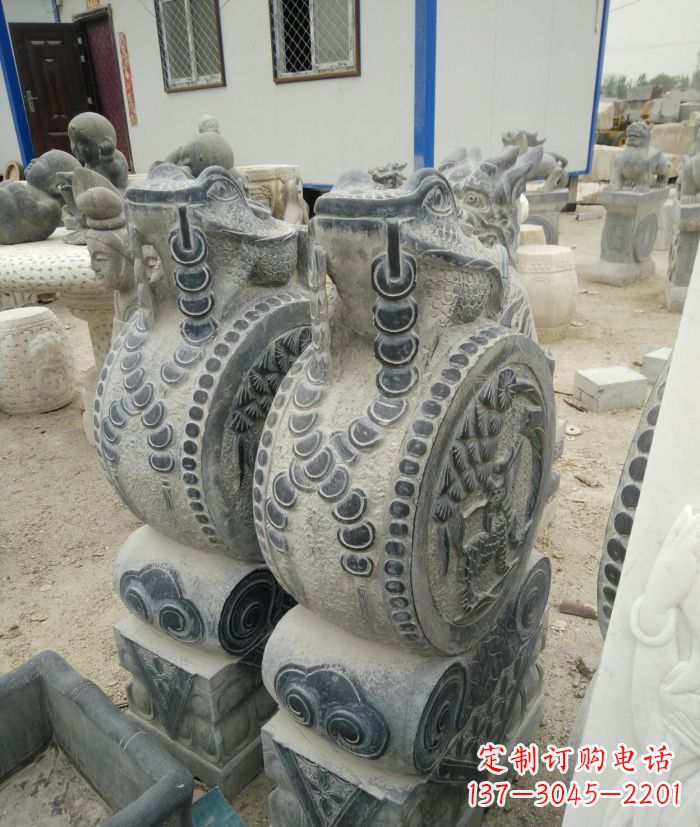 聊城古韵深远,金蟾抱鼓石仿古门墩雕塑