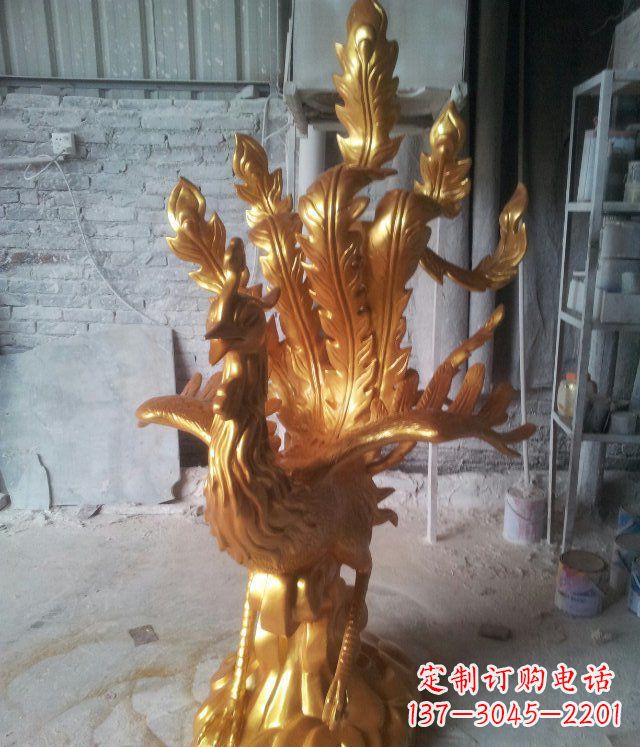 聊城金凤凰玻璃钢仿铜动物雕塑