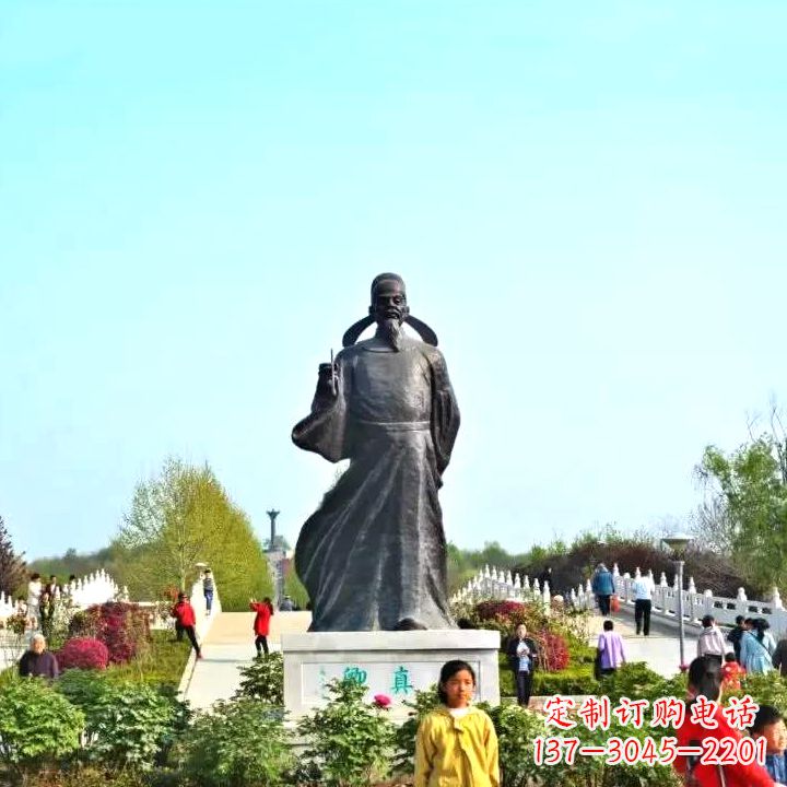 聊城精美颜真卿铜雕塑像