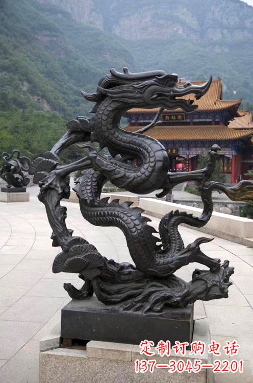 聊城精美纯铜青龙雕塑,增添景区广场气派
