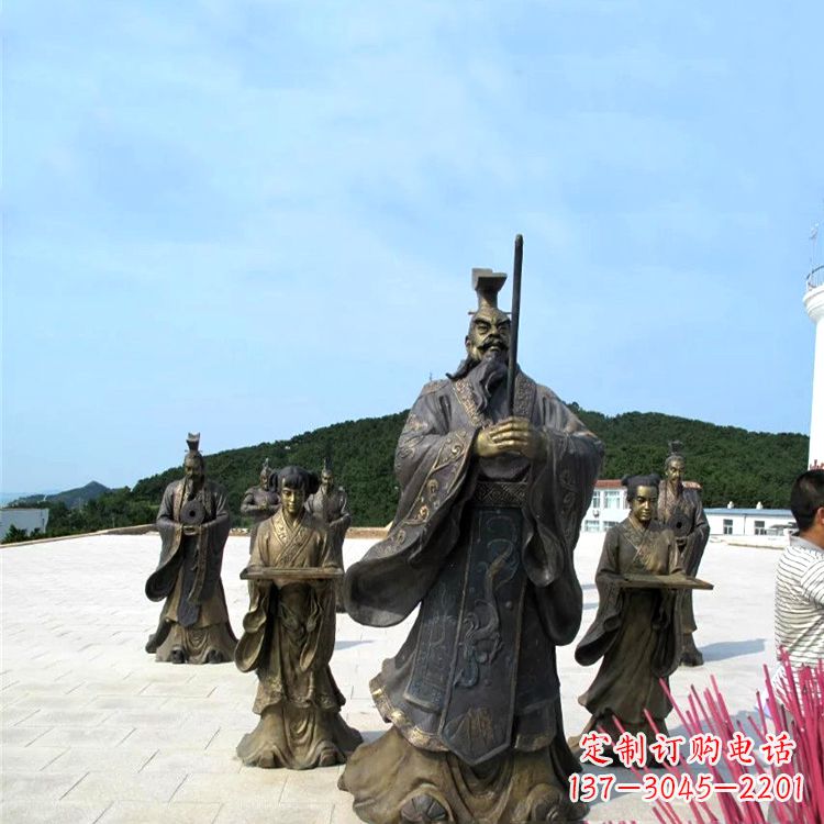 聊城景区广场汉武帝刘彻祭天情景雕塑