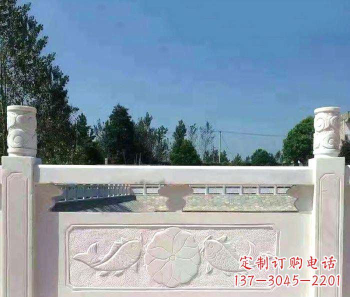 聊城景区汉白玉石浮雕栏板