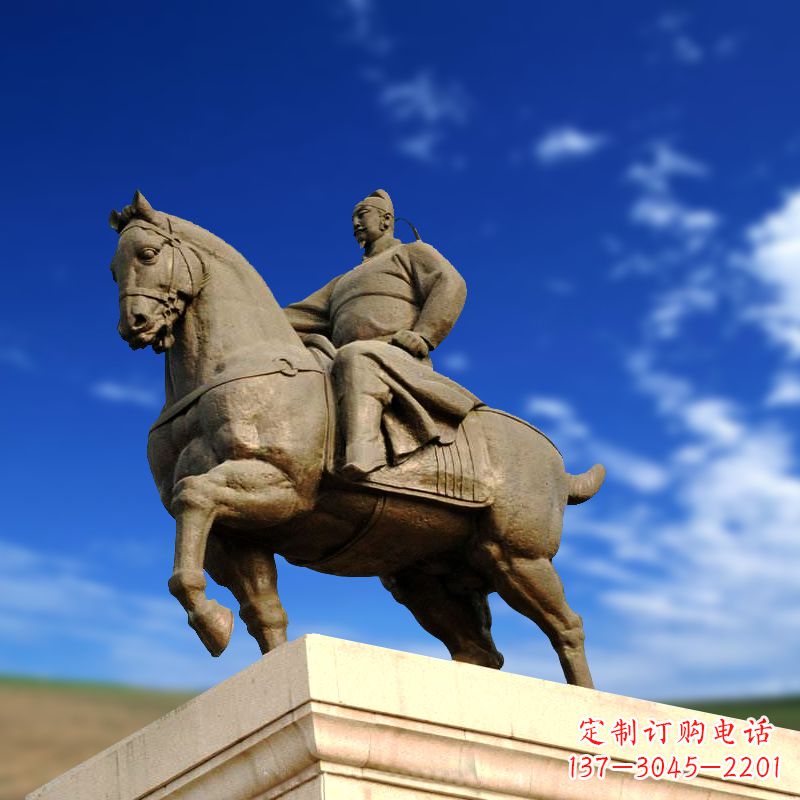 聊城领雕塑正大光明:李世民骑马景观雕塑