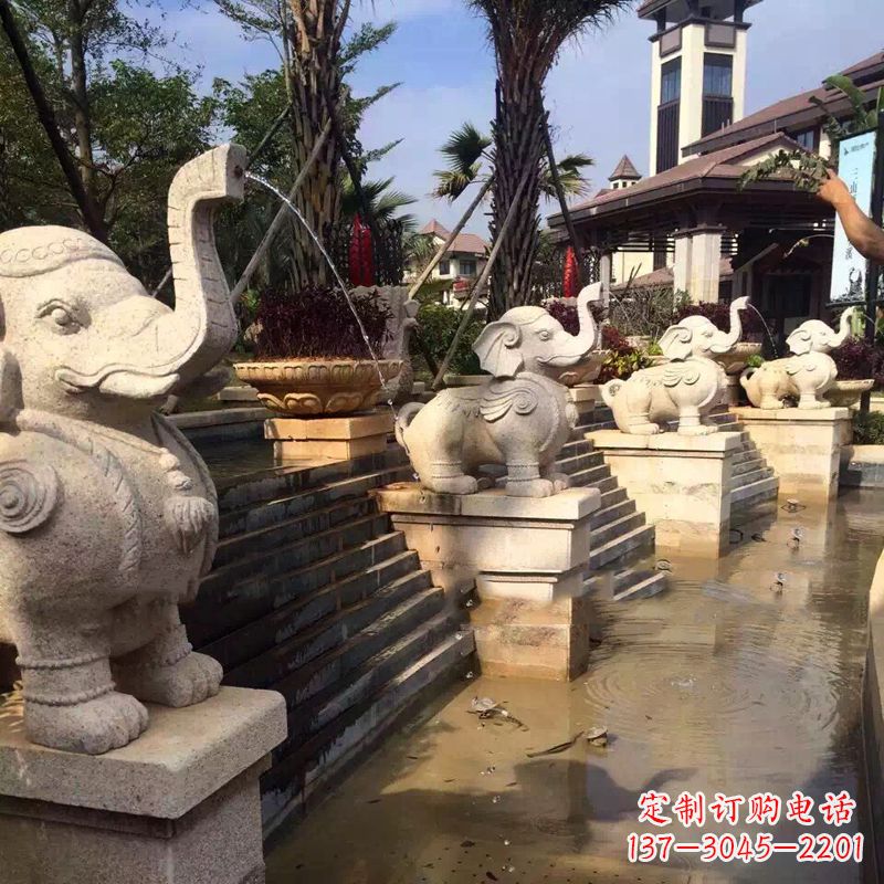 聊城雕刻精美的大象雕塑