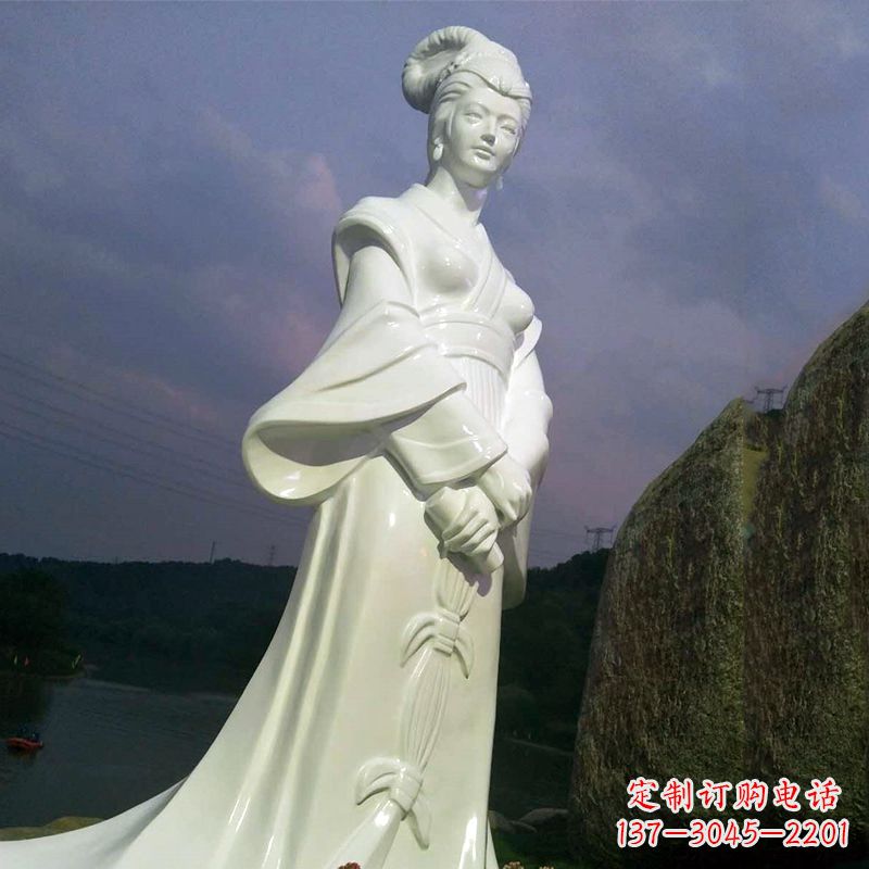 聊城传承美丽传说——西施汉白玉石雕像