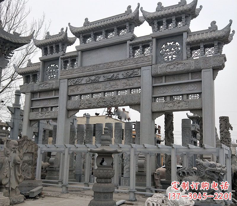 聊城京中领雕塑：牌坊石雕定制