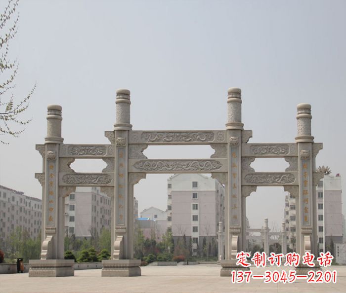 聊城上中领雕塑:牌坊石雕定制