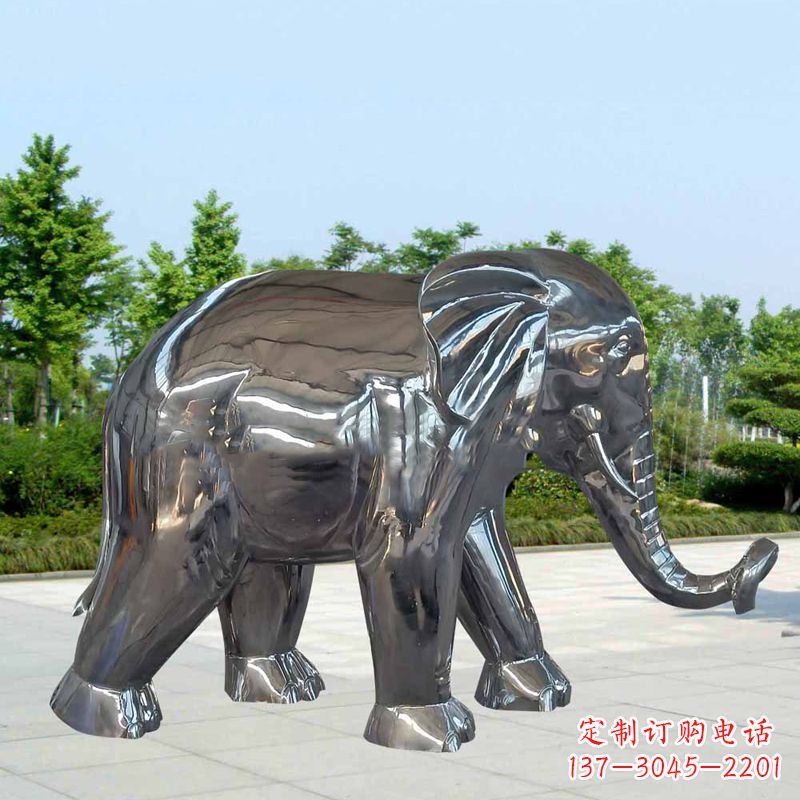 聊城镜面不锈钢大象雕塑
