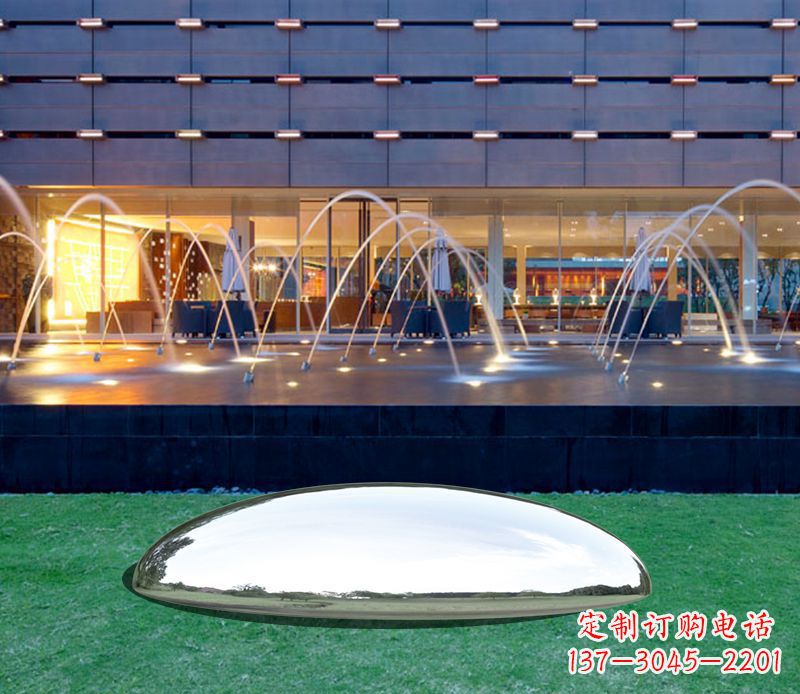 聊城镜面不锈钢鹅卵石雕塑