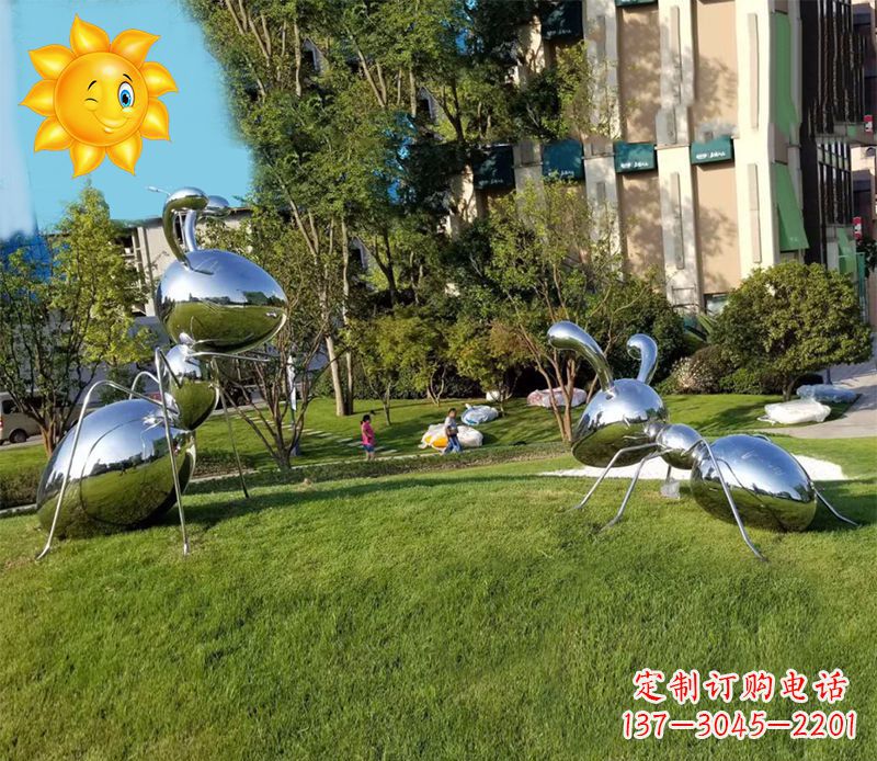 聊城优质镜面不锈钢蚂蚁雕塑