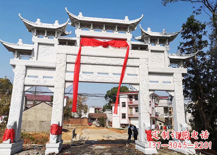 聊城九襄石雕牌坊:专业定制精美牌坊雕塑